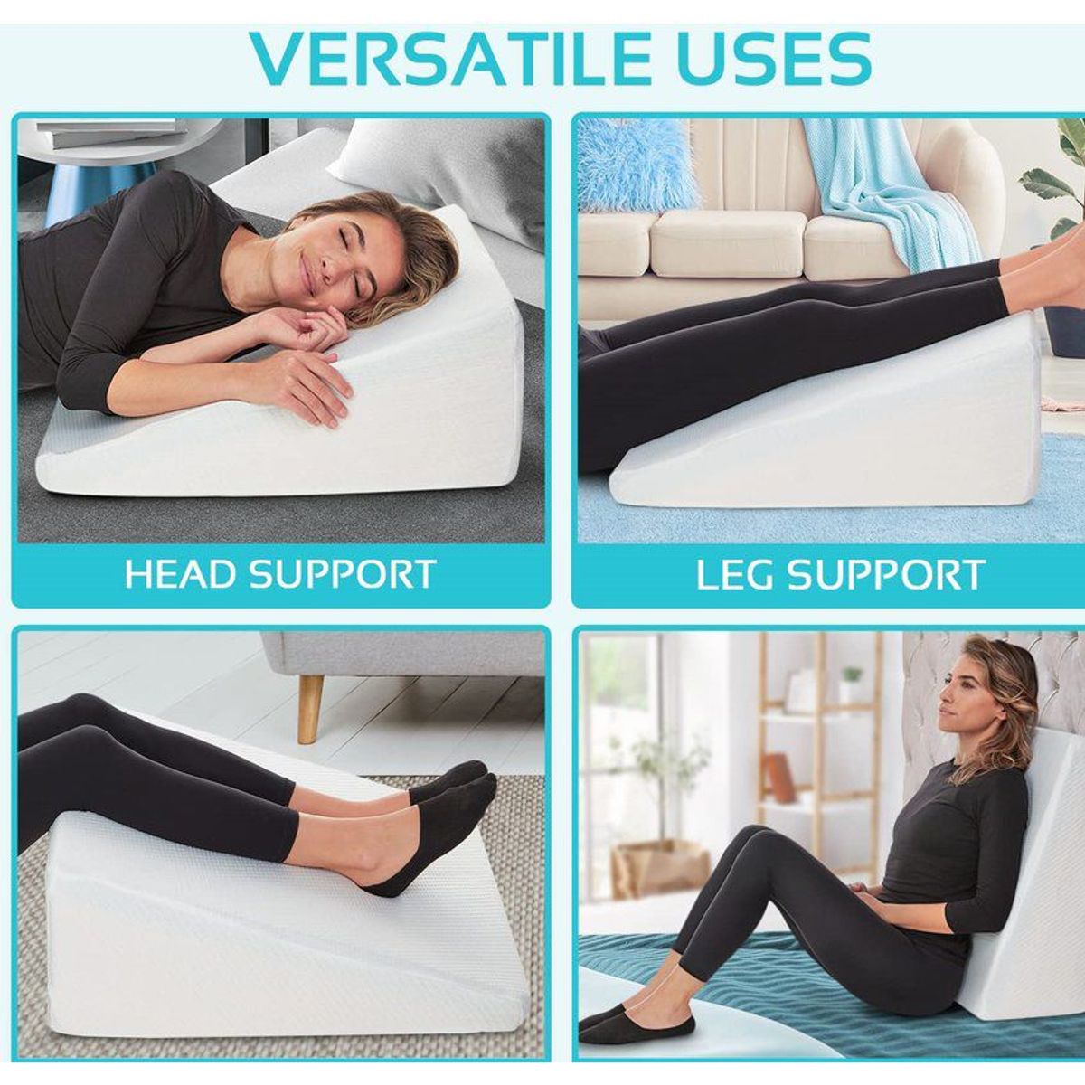 GENERICO - Almohada de cuña – almohada de cuña de cama de 8 pulgadas