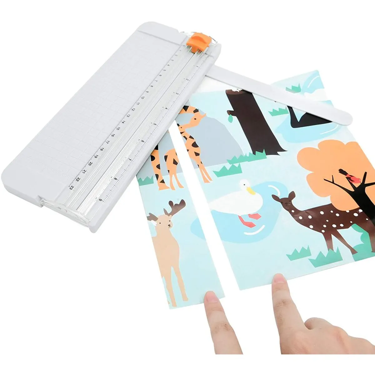 GENERICO - Guillotina de papel para cortar oficio y a4  original celeste