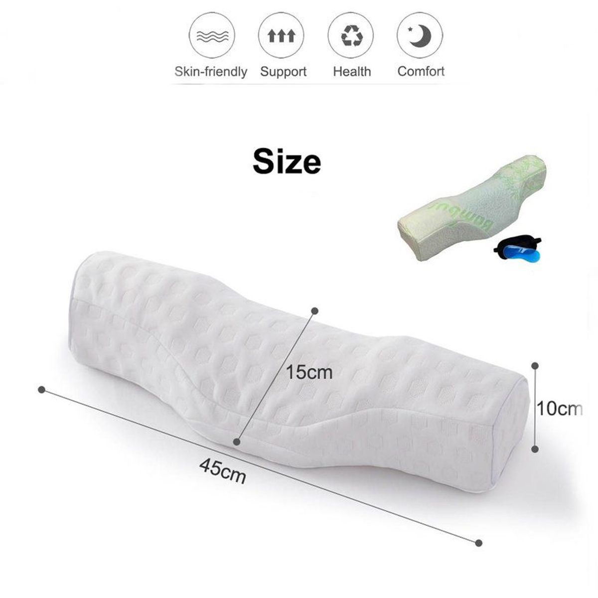 GENERICO - Almohada corrector de curva cervical ortopédico gel/viscoelastic