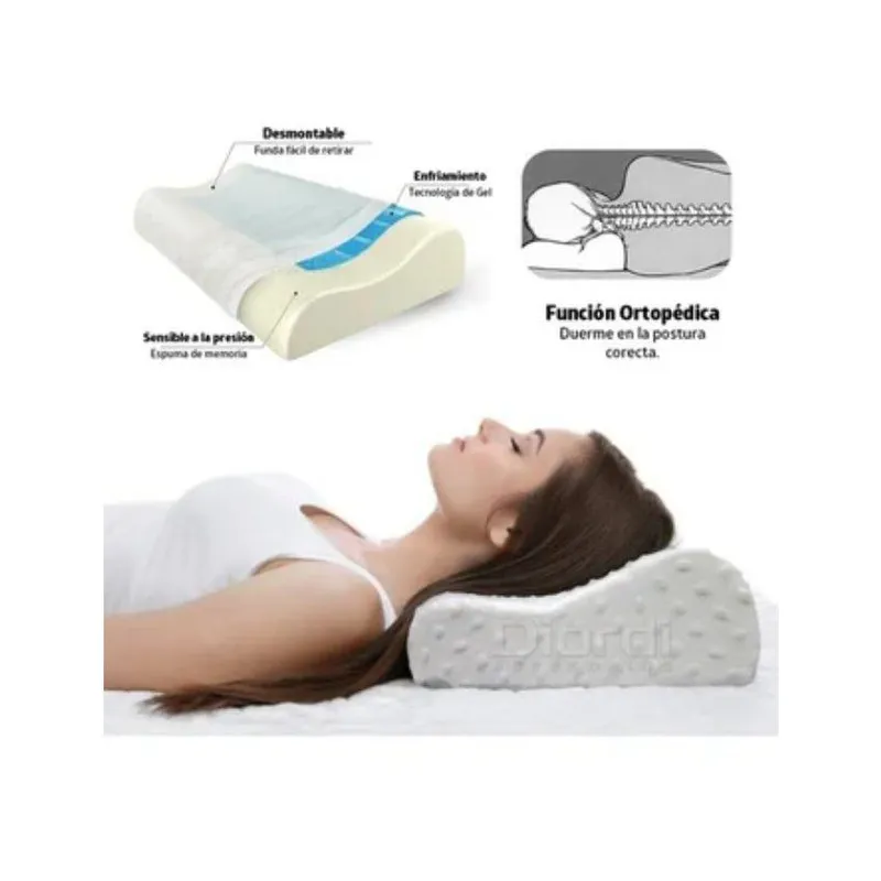 GENERICO - Almohada ortopédica viscoelástica corrector de postura.