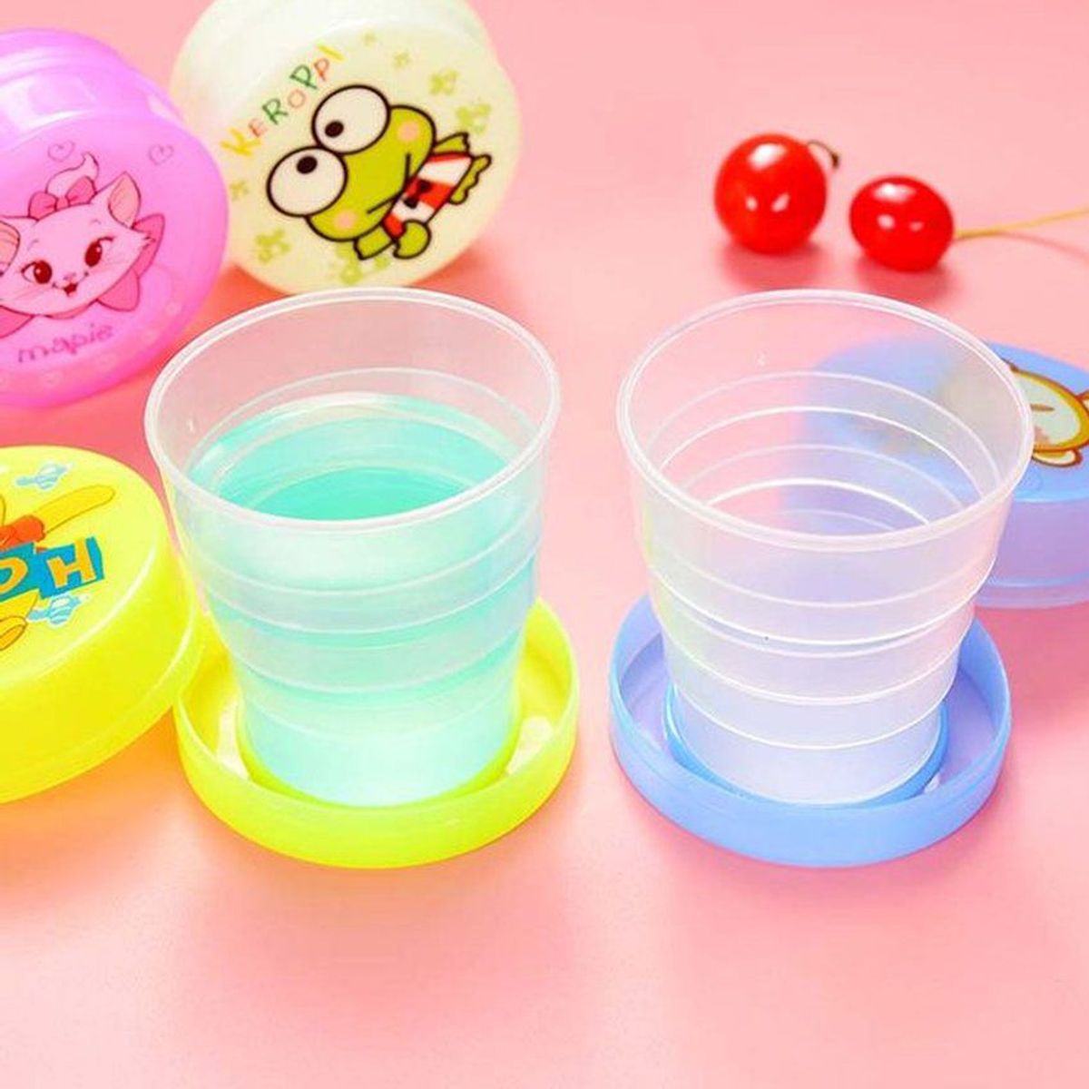 GENERICO - Vaso de plastico plegable kway campig colores