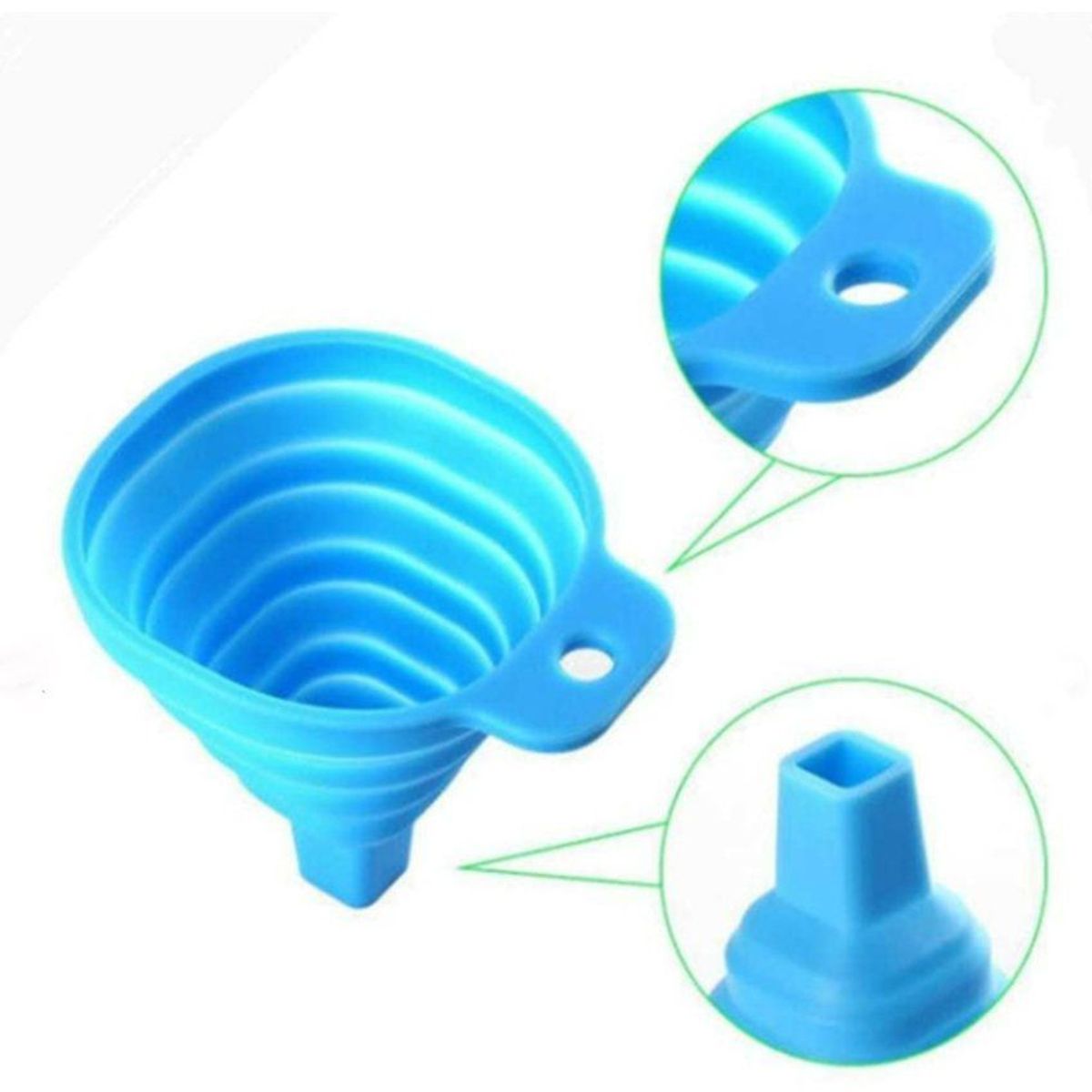 GENERICO - Pacck de 3 uni embudos de silicona plegable