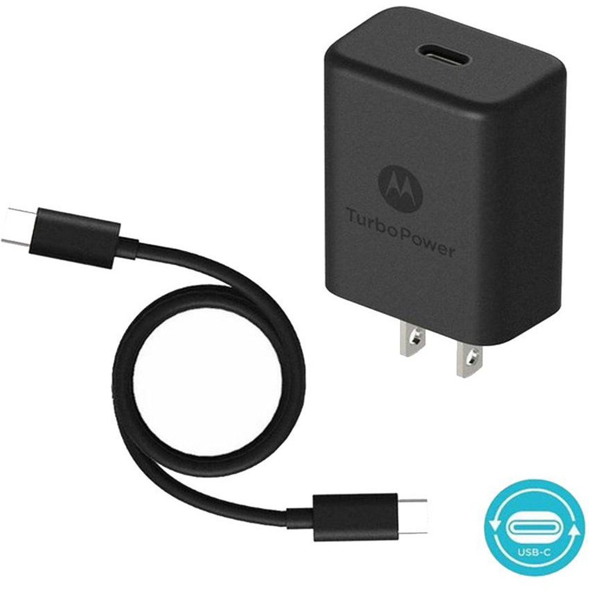 GENERICO - Cargador para Motorola Turbopower 18 QC3.0Usb-C a Usb-C Negro