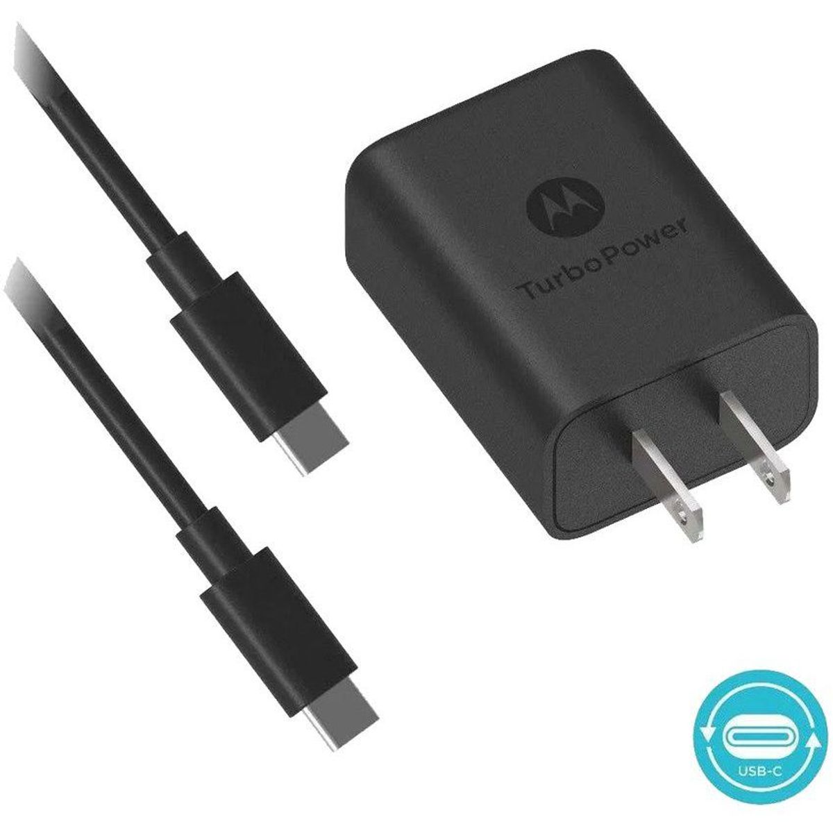 GENERICO - Cargador para Motorola Turbopower 18 QC3.0Usb-C a Usb-C Negro