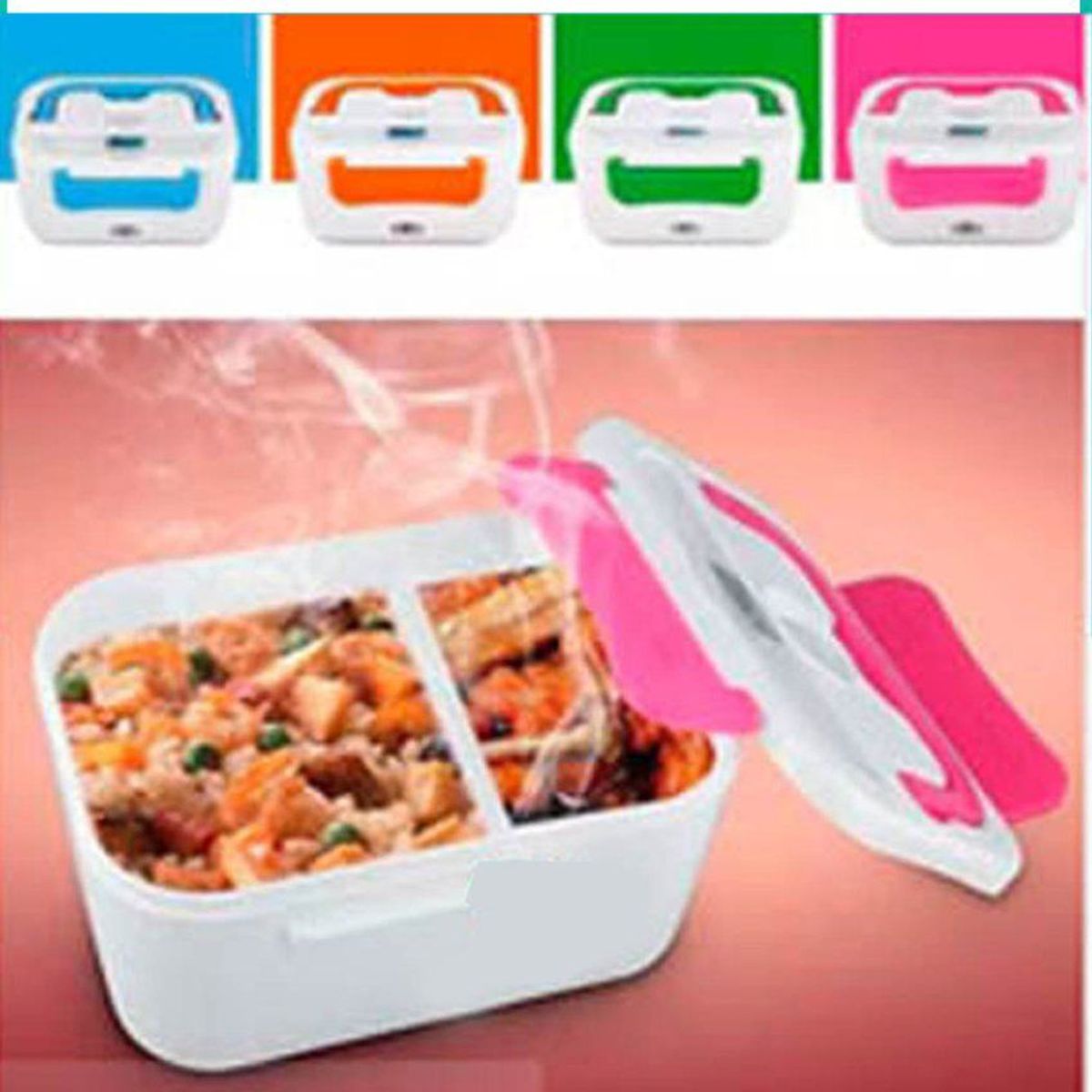 GENERICO - Lonchera electrica portatil calentador de comida azul naranja y rosa