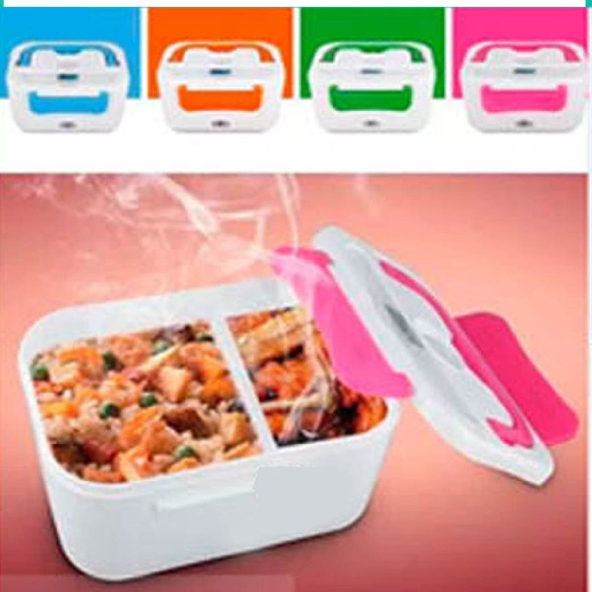 GENERICO - Lonchera electrica portatil calentador de comida azul naranja y rosa