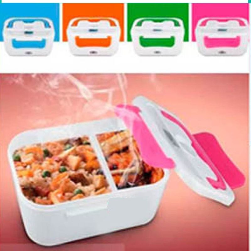GENERICO - Lonchera electrica portatil calentador de comida azul naranja y rosa