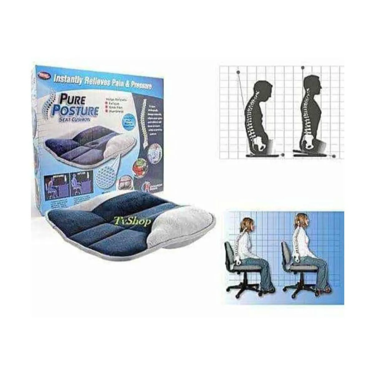 GENERICO - Asiento para coxis cojín oficina auto hogar ortopédico