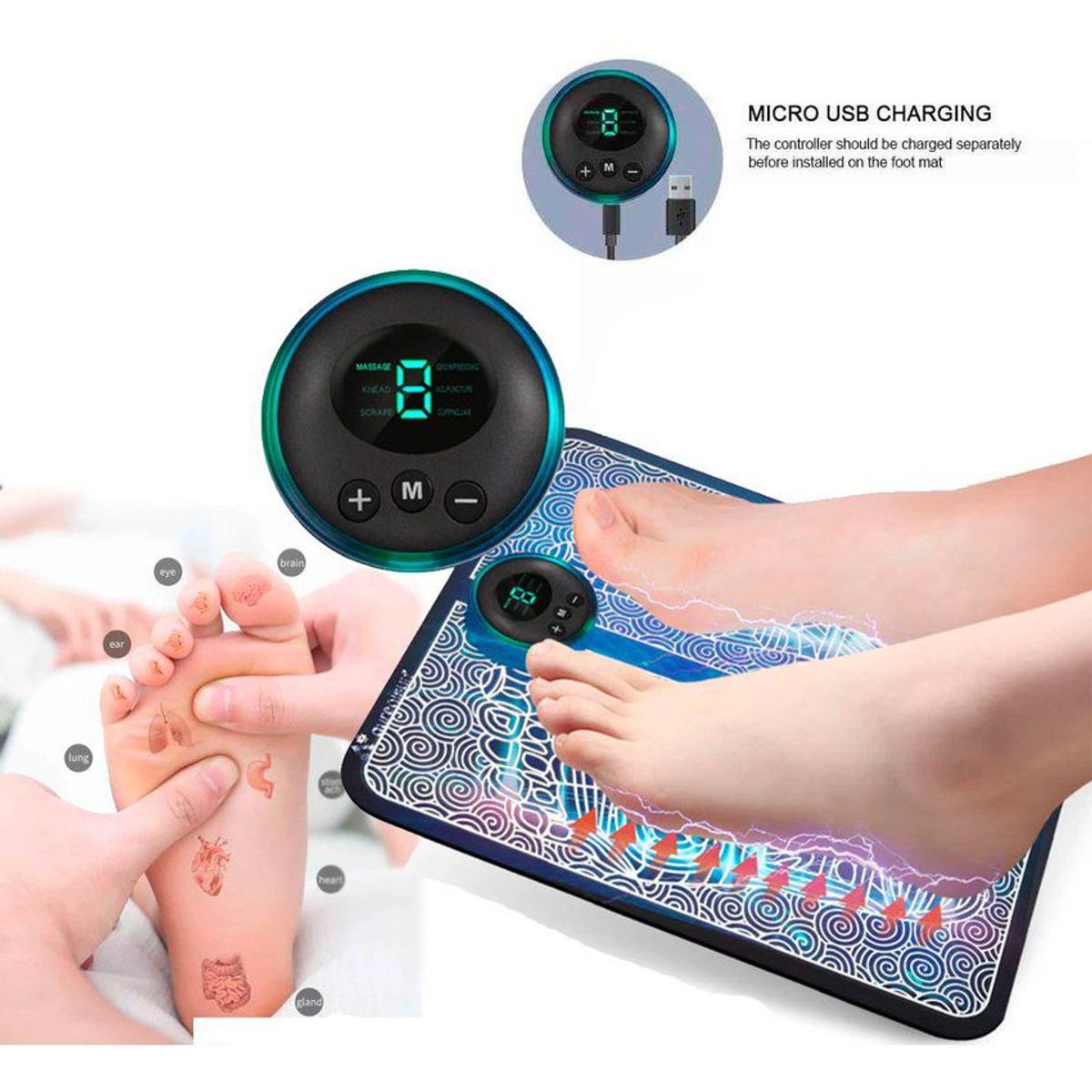 GENERICO - Masajeador de pies para promover la circulación sanguínea usb