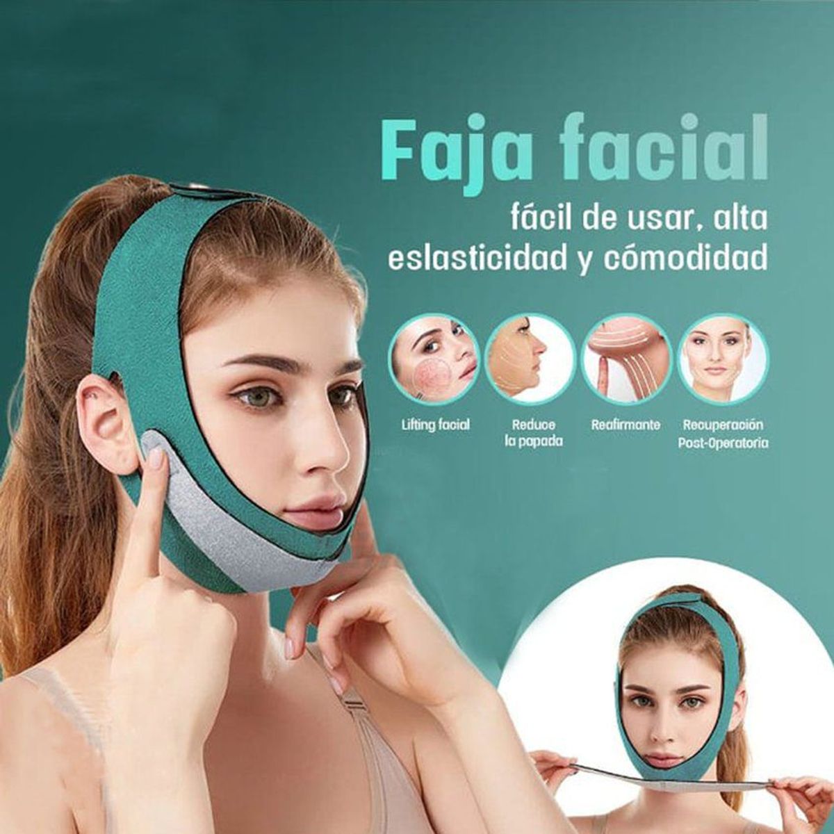 GENERICO - Reductor  faja de papada vendaje adelgazante sujetador