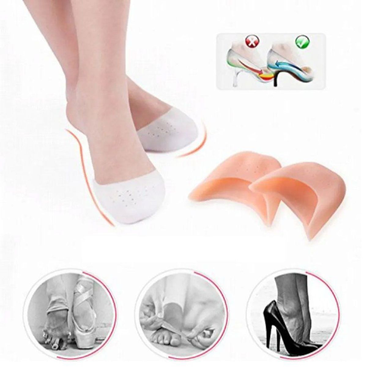 GENERICO - Funda protector pies puntero de gel silicona prevenir ampollas callos