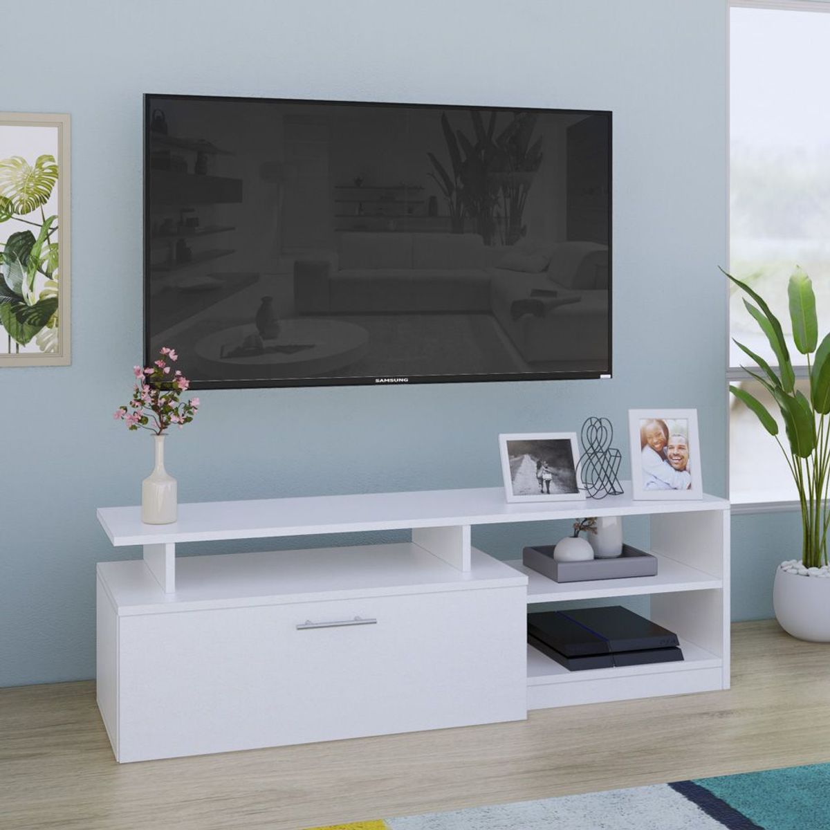 MOVENDA - Mesa de TV Canoas 55" 1 Puerta Movenda Blanco