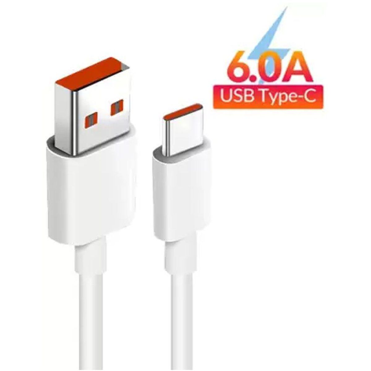 XIAOMI - Cable Turbo Tipo C Xiaomi 6A 120W 55W 33W Punta Naranja