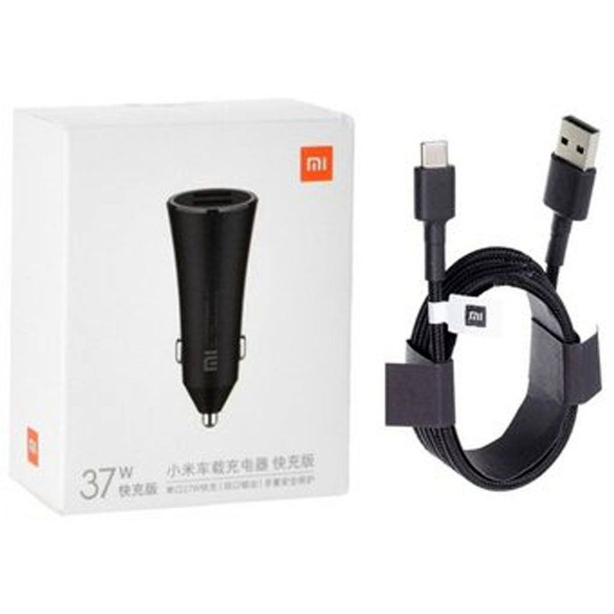 XIAOMI - Cargador de Auto Xiaomi 37WW Más Cable Braided Tipo C - Negro