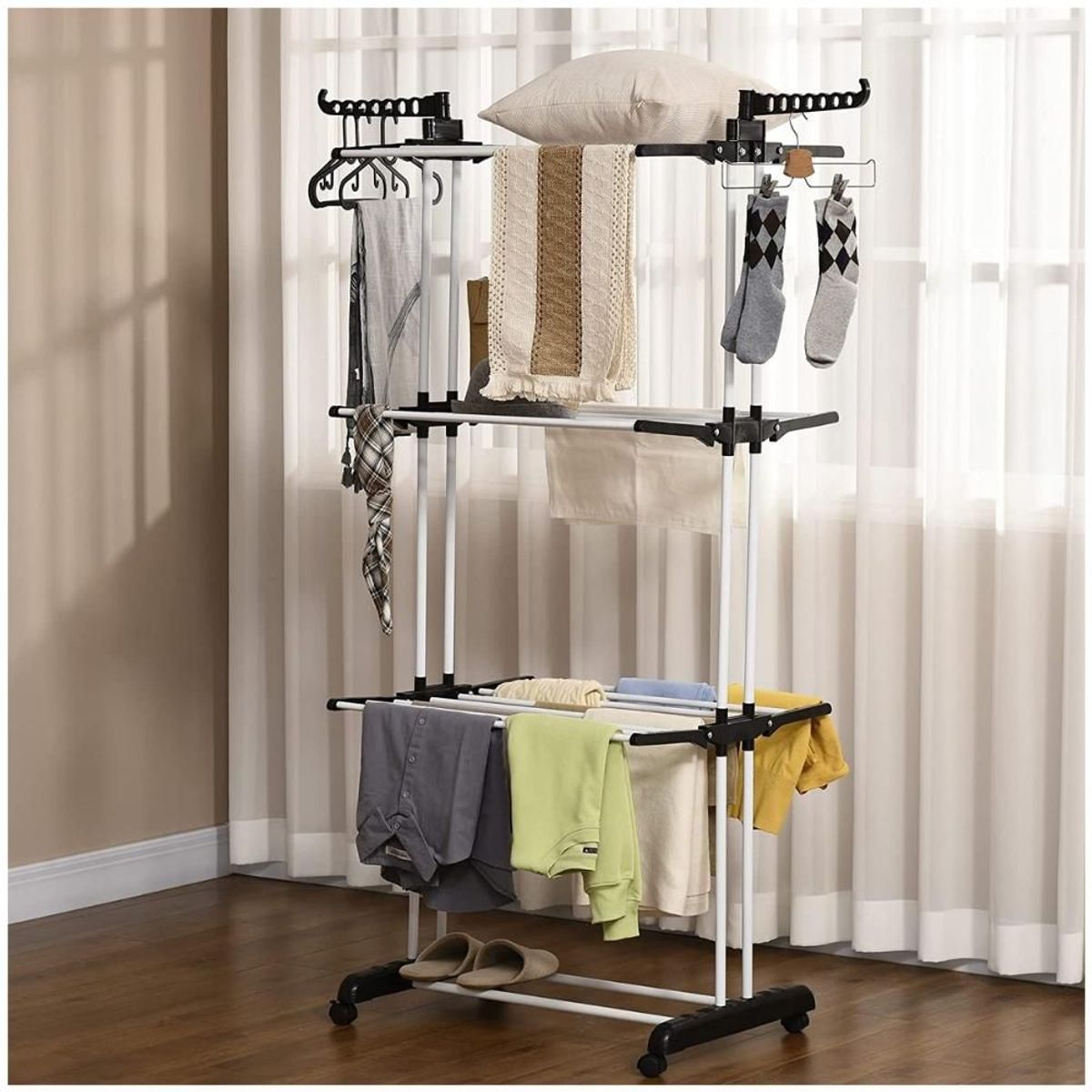 MINARI - Colgador de Ropa Tendedero Plegable 4 Niveles 50T