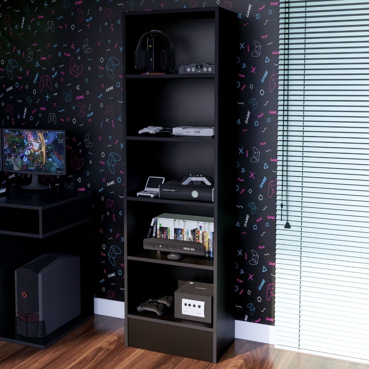 MOVENDA - Estante Gamer NR 01 177x52cm Negro