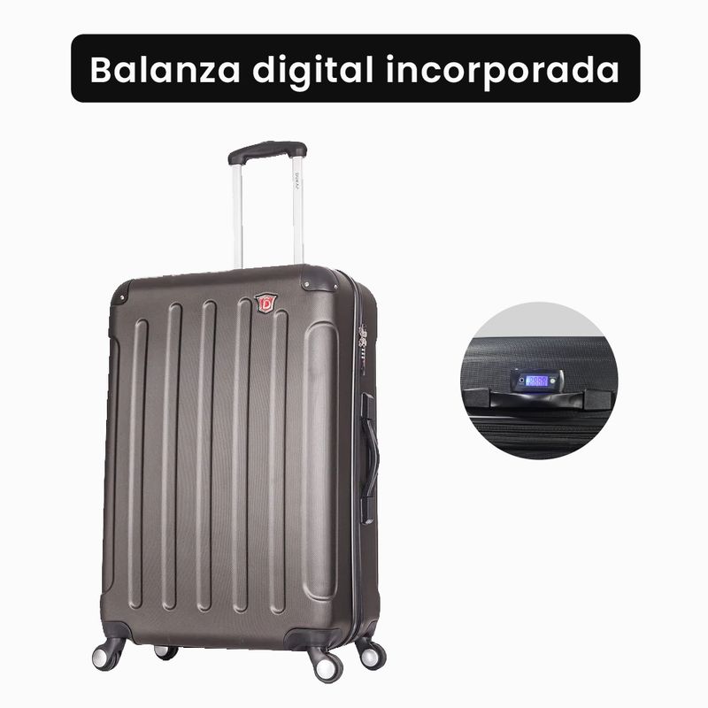 DUKAP - Maleta De Viaje Balanza Integrada 71cm Intely Gris Oscuro