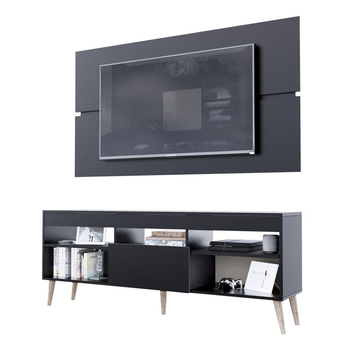 MOVENDA - Centro de Entretenimiento Sao Sebastiao 65 con Patas Movenda Negro