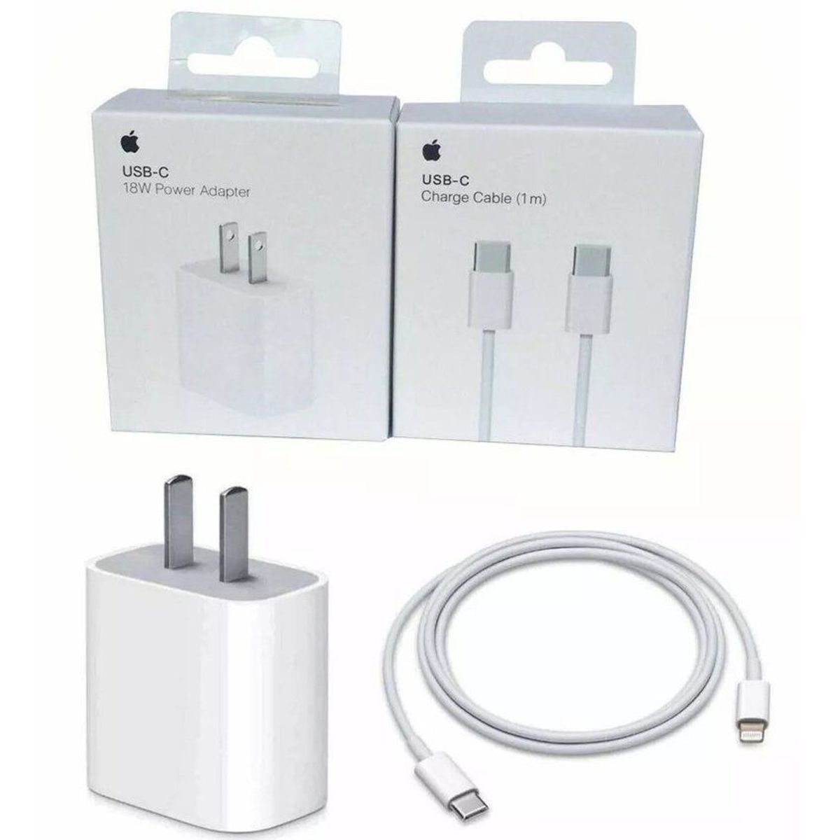 GENERICO - Cargador Rápido 18W + Cable Usb-C para iPhone 11 - Blanco
