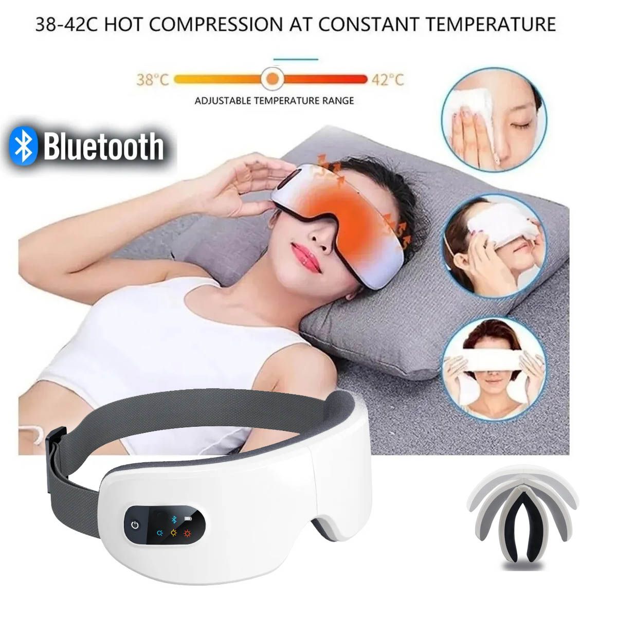 GENERICO - Masajeador con CALOR 3 niveles + bluetooh