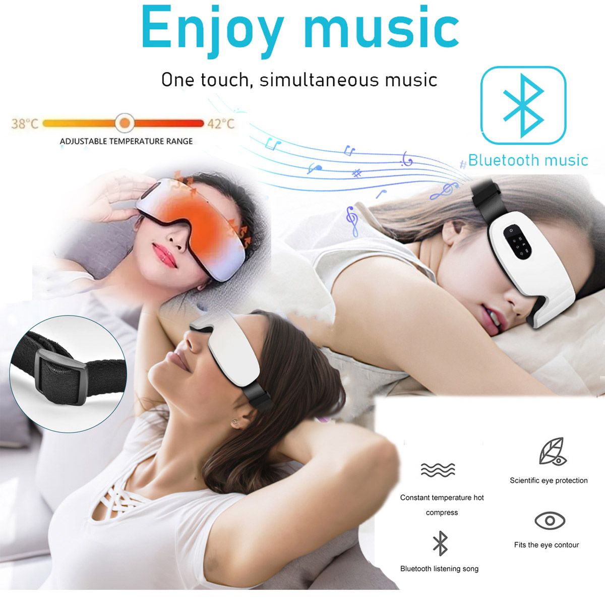 GENERICO - Masajeador con CALOR 3 niveles + bluetooh