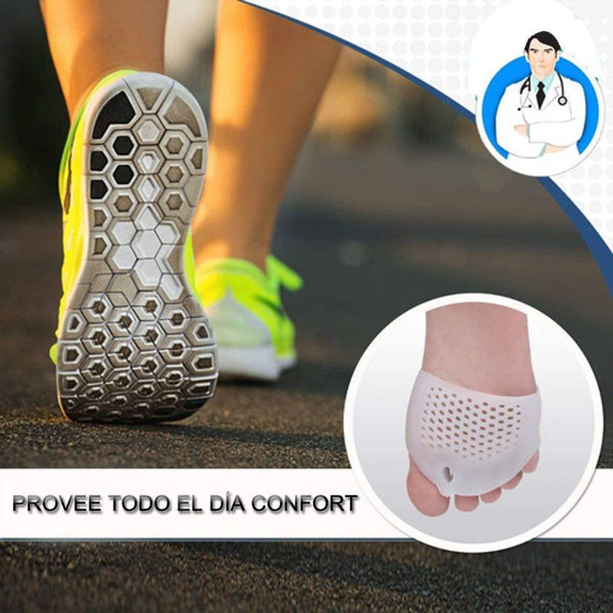 GENERICO - Almohadilla plantilla de gel de silicona para metatarso y juanete