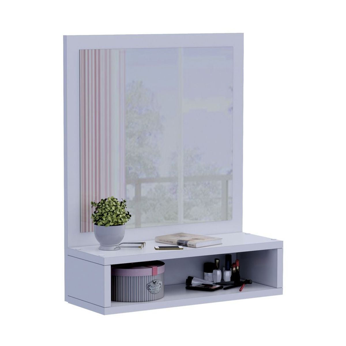 MOVENDA - Tocador Empotrable Ambar con Espejo Movenda Blanco