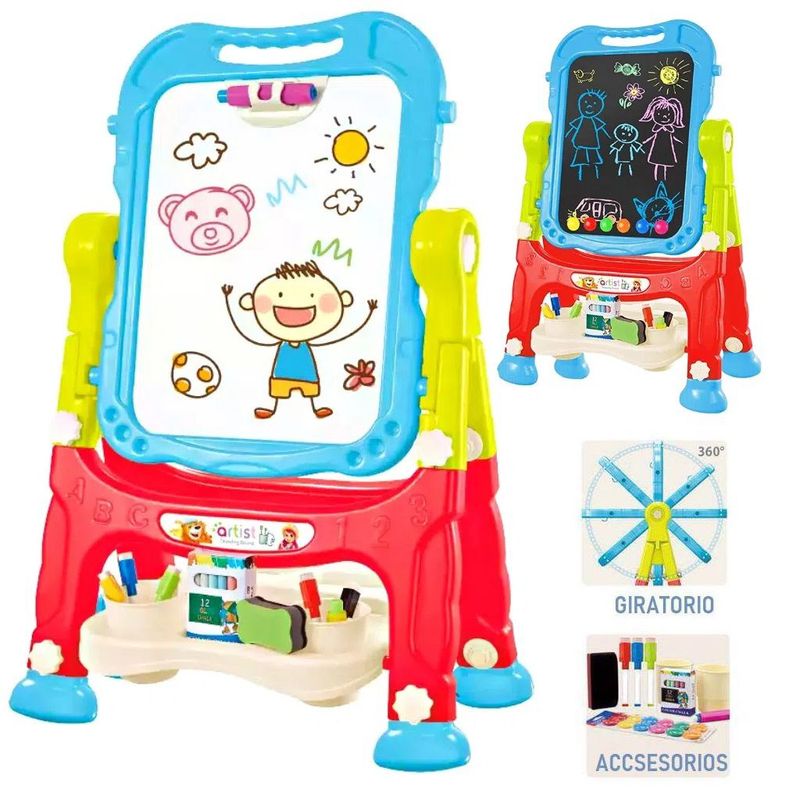 GENERICO - Pizarra  2 en 1 para niños Reversible + Accesorios