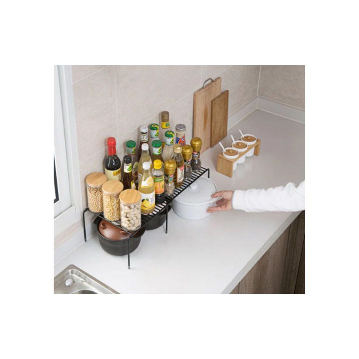 GENERICO - Estante organizador ajustable multifuncional rack organizador de acero