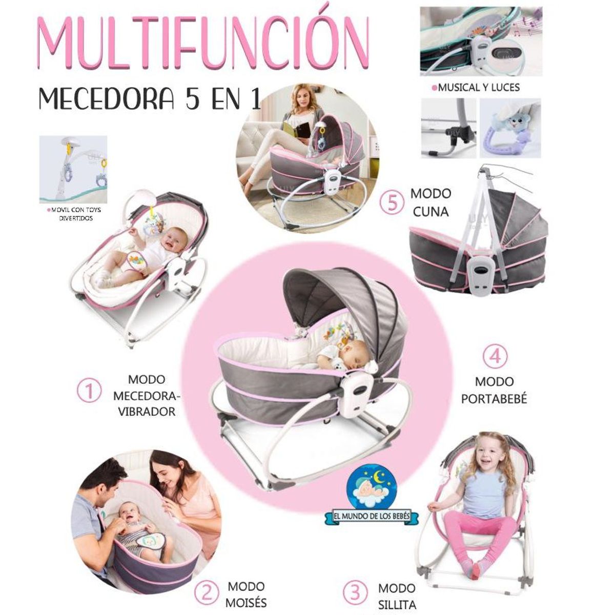 GENERICO - Silla mecedora moisés 5 en 1  share icon