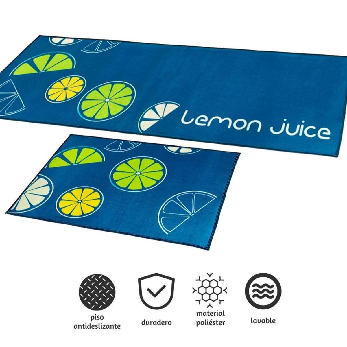 MINARI - Juego de Alfombras Tapetes Pisos Cocina Dormitorio Lemon Juice AZ 607T