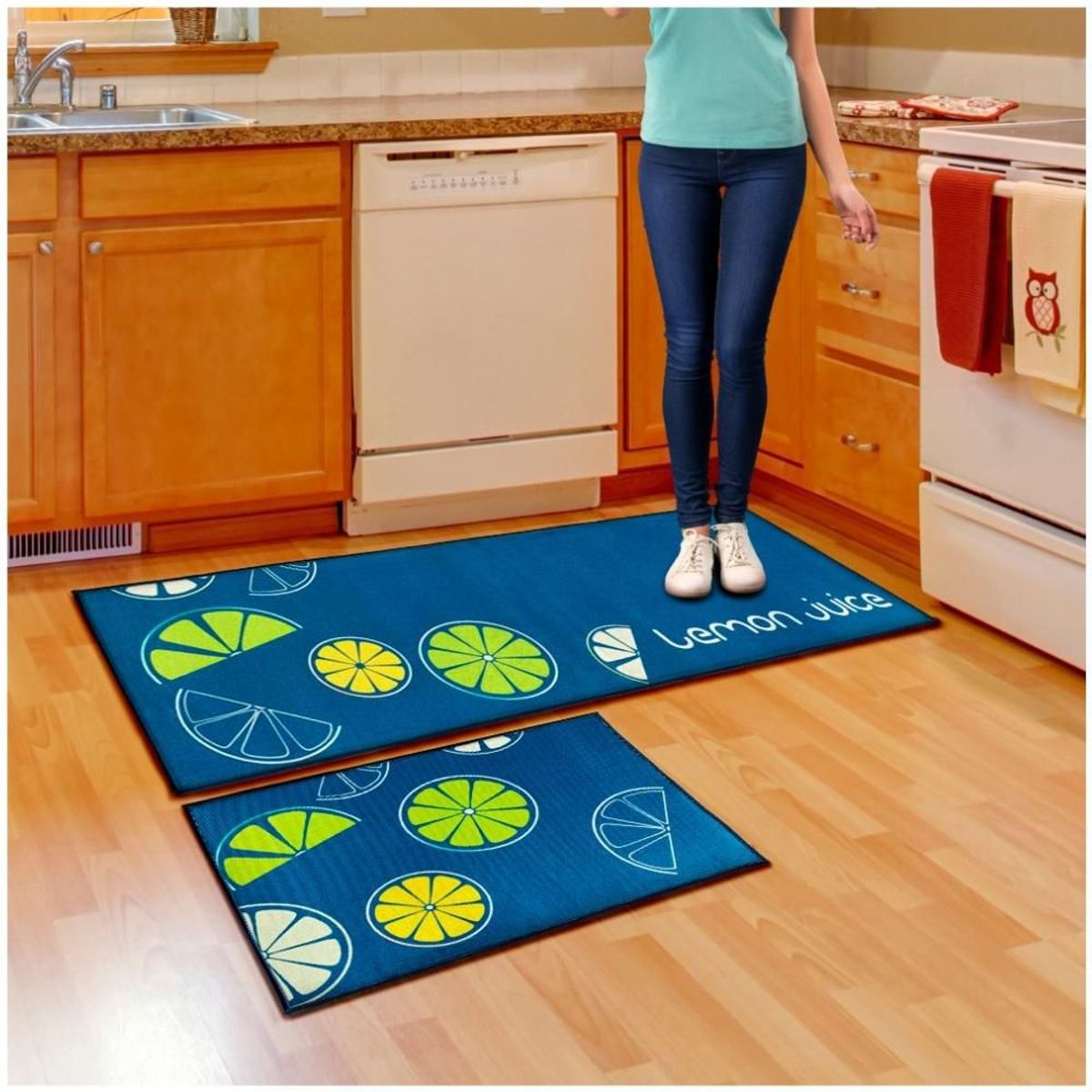 MINARI - Juego de Alfombras Tapetes Pisos Cocina Dormitorio Lemon Juice AZ 607T