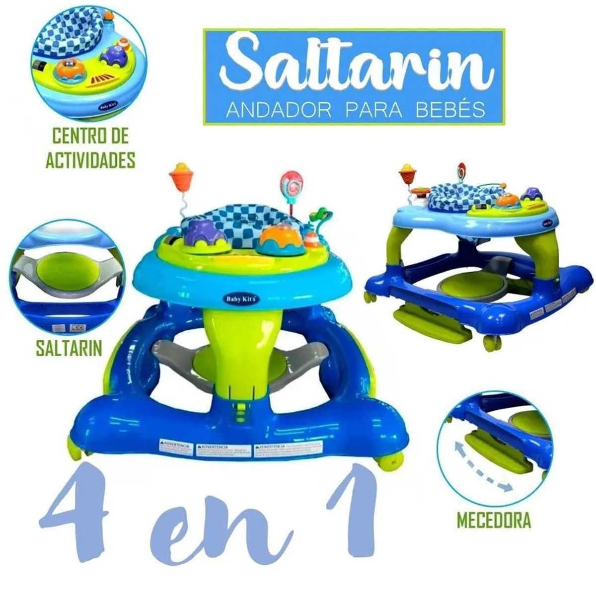 Baby Kits - Andador saltarín centro de actividades 360°