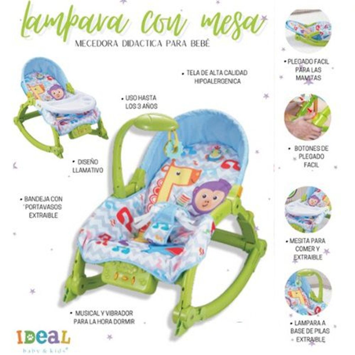 IDEAL - Mecedora con mesa  Vibradora y Musical