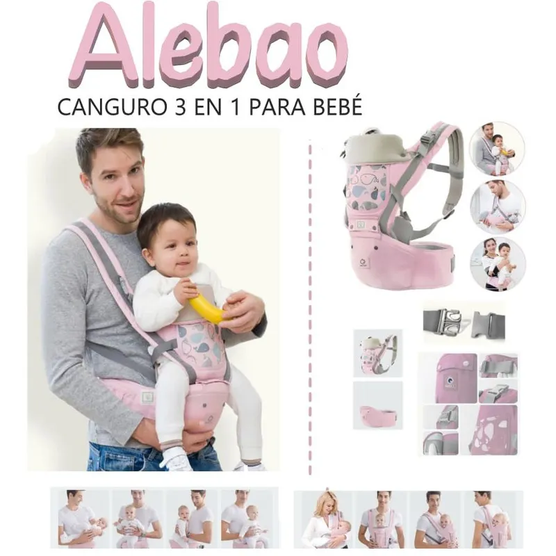 GENERICO - Canguro ergonómico ballena 3 en 1 rs
