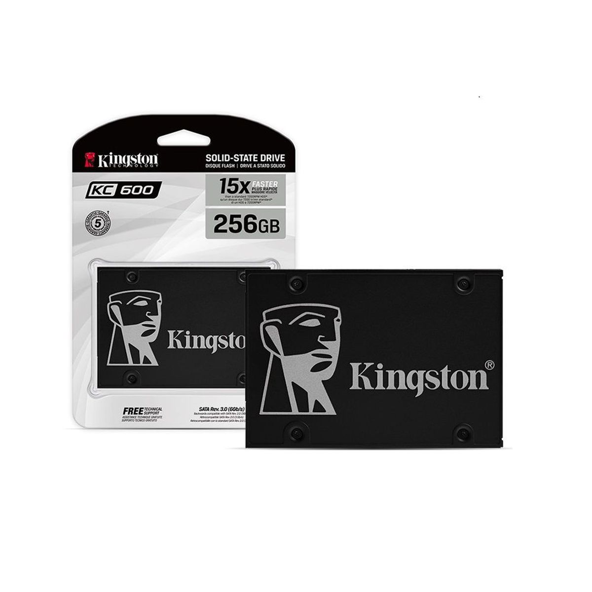 KINGSTON - Disco Estado Solido Kingston KC600 256GB SATA 6 Gbps 2.5" 7mm.