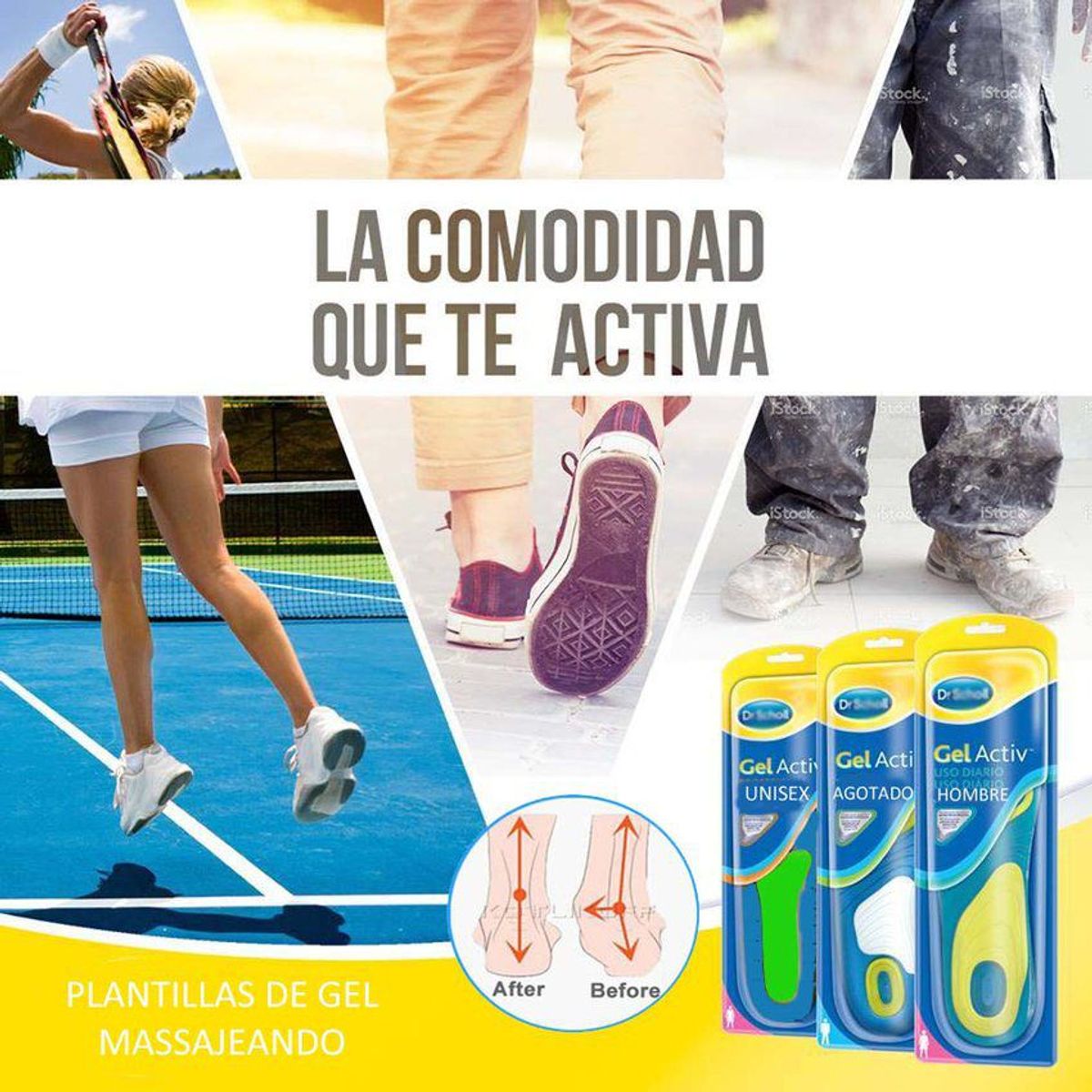 GENERICO - Plantilla de descanso con tecnologia activ gel 36 al 40