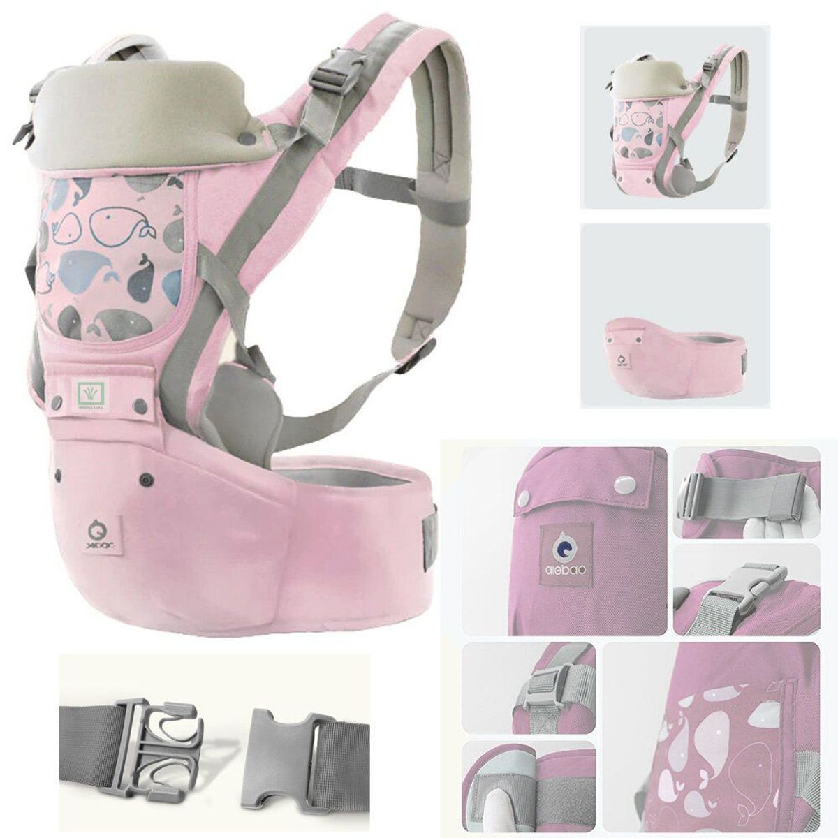 GENERICO - Canguro Para Bebé Ergonómico Ballena 3 en 1 RS