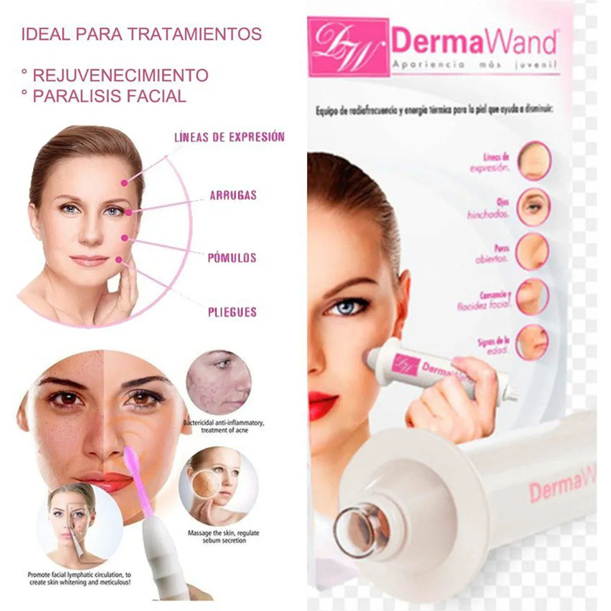 GENERICO - Anti-edad radiofrecuencia derma wand + mascarilla de colageno