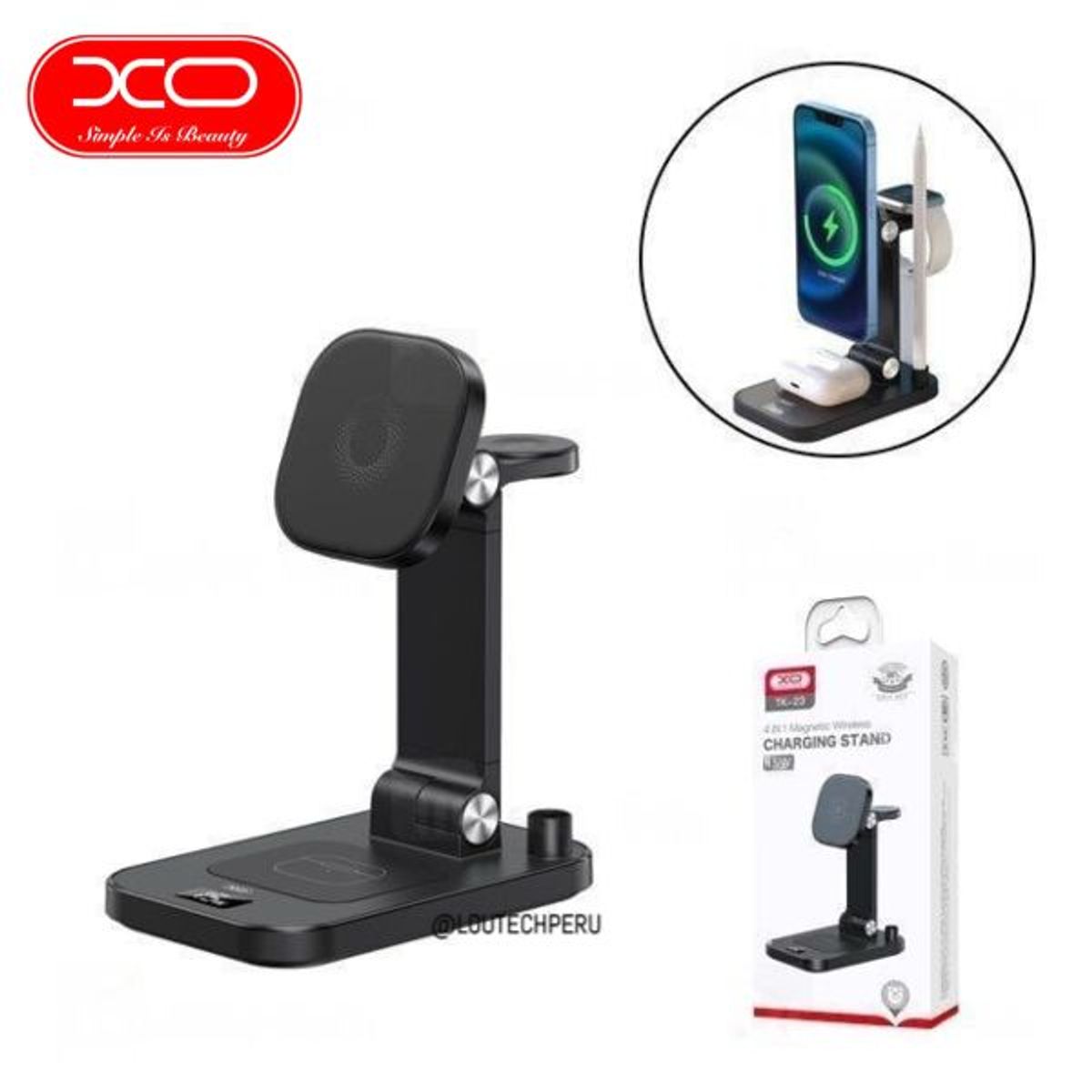 XO SIMPLE IS BEAUTY - XO - Soporte magnético para carga inalámbrica 4 en 1 15W