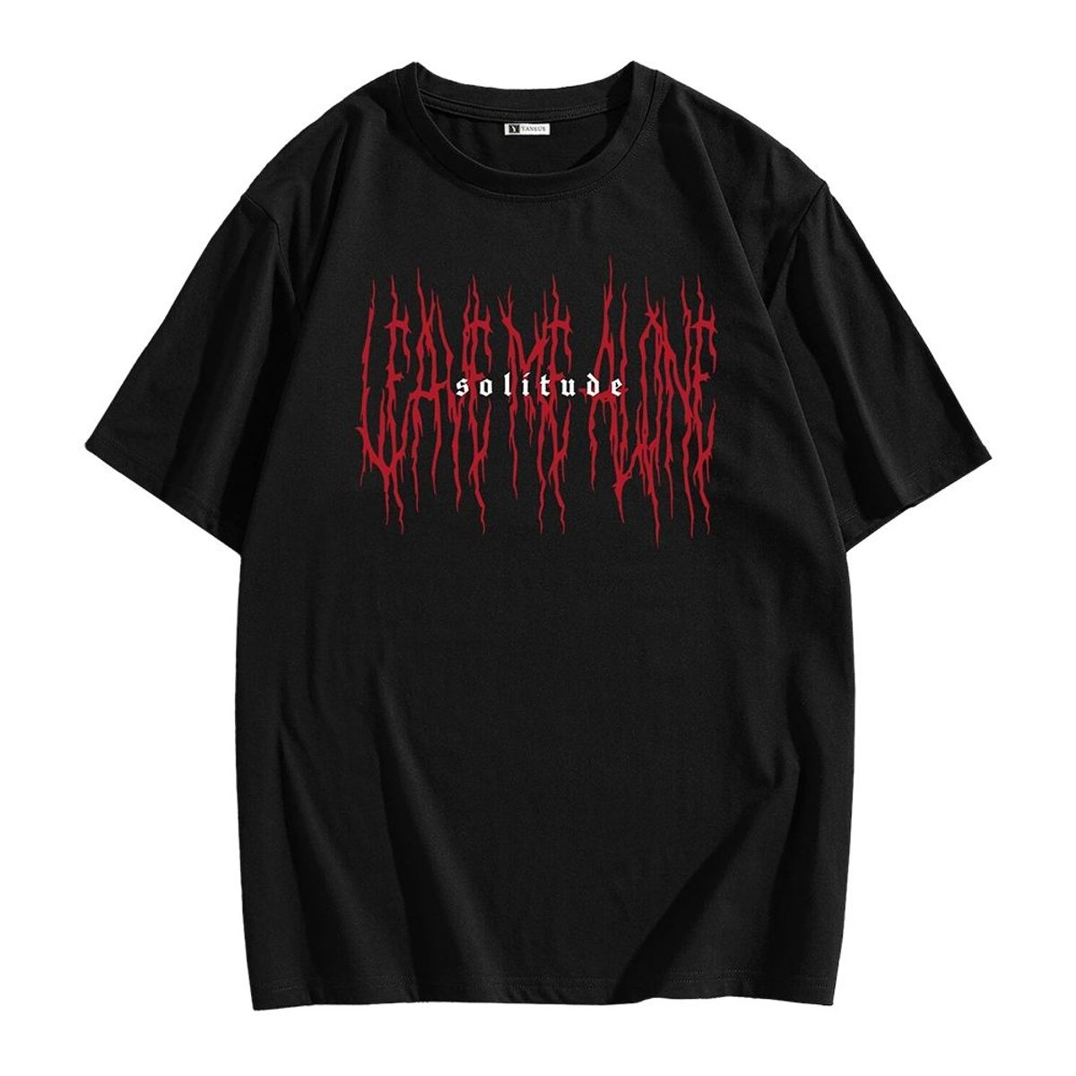 YANSUS - Polo Hombre Yansus Negro Camiseta estampado solitude