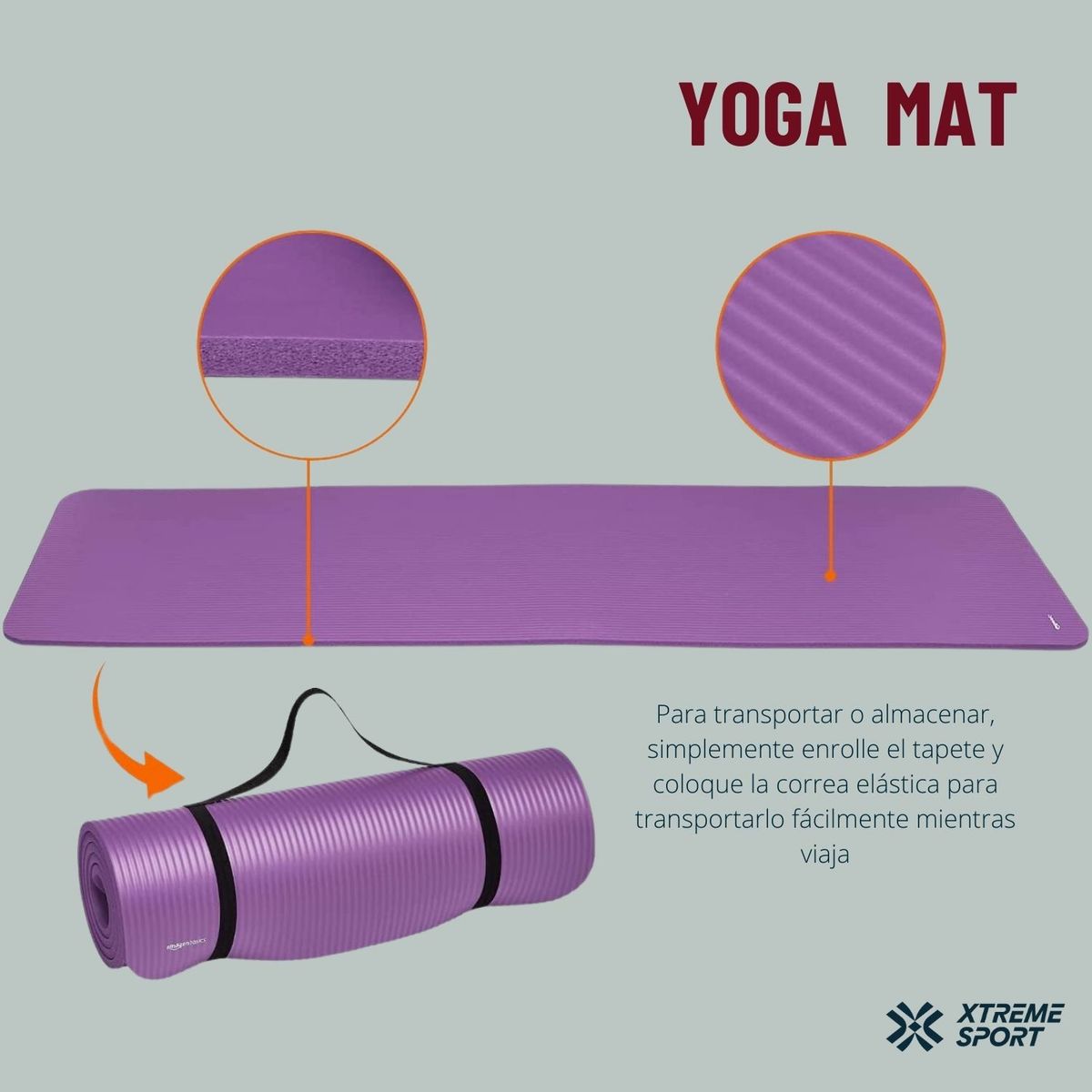 XTREME SPORT - Mat de Yoga  Tapete Multiusos de 10mm con Correas