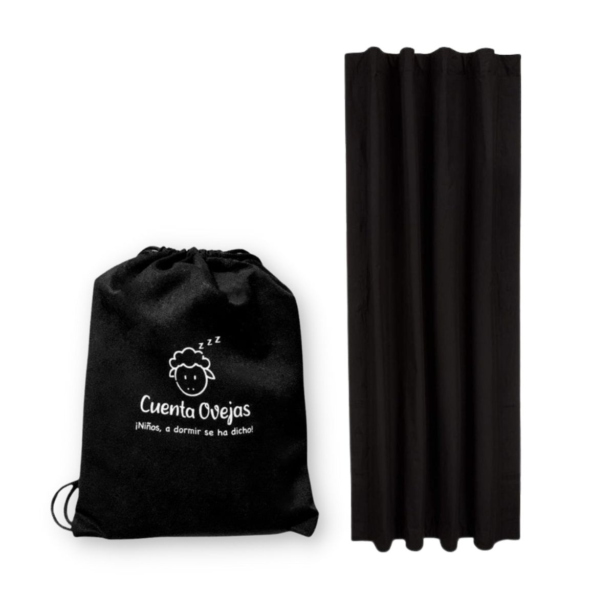 CUENTA OVEJAS - Cortina Blackout Portátil Plain Black Large 150 x 200 cm Cuenta Ovejas