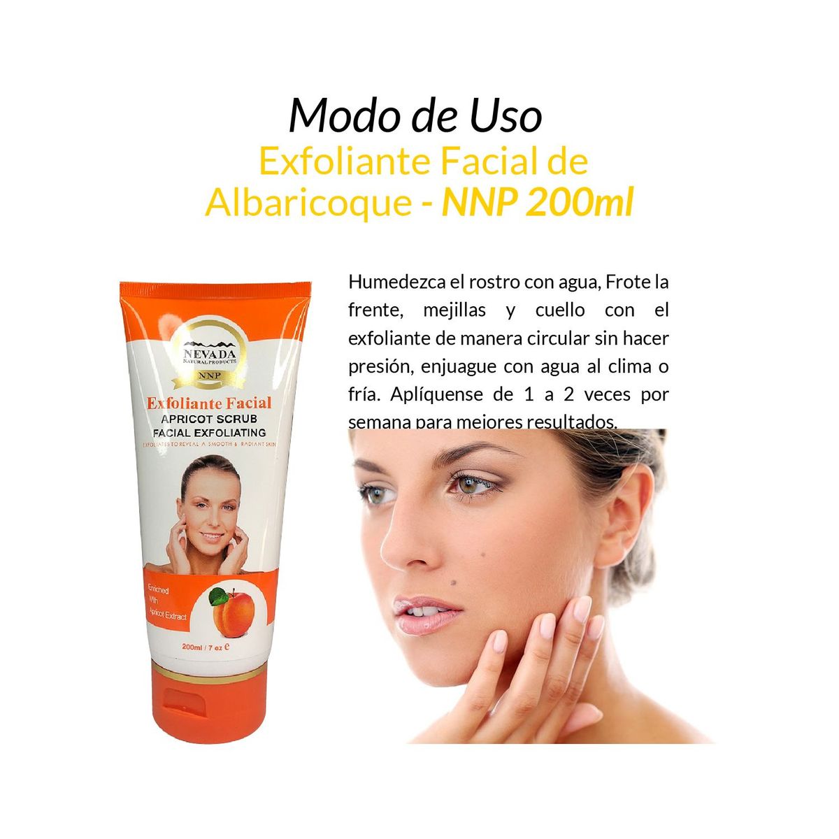 NEVADA NATURAL PRODUCTS - Exfoliante Facial de Albaricoque 200ml