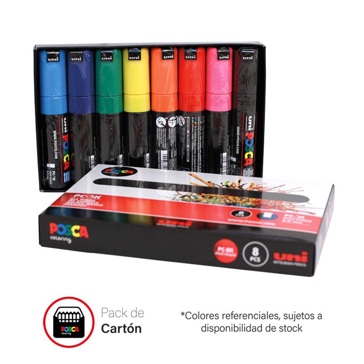 POSCA - POSCA Pack PC-7M8P Estuche X8 Básico