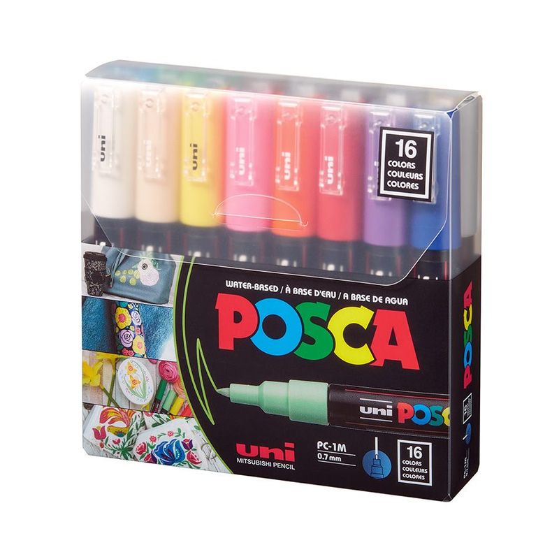 POSCA - POSCA Pack PC-1M 16C Básico Nueva Presentación X16    