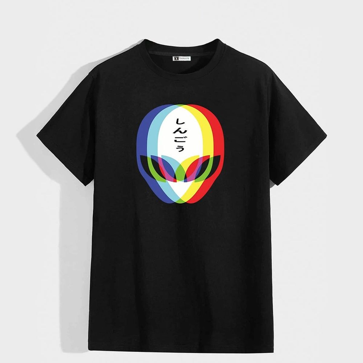 YANSUS - Polo Hombre Negro Yansus Estampado Alien