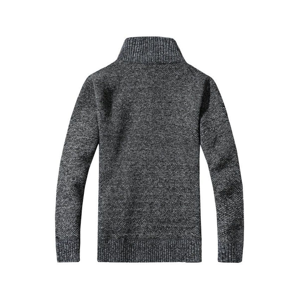 VATYERTY - Abrigo de rebeca suéter grueso de los hombres -gris oscuro