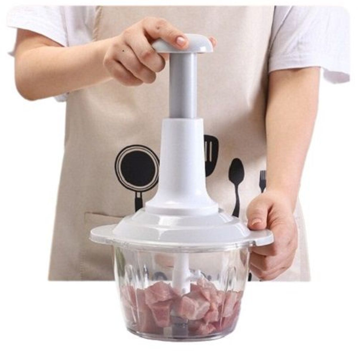 GENERICO - Picatodo Procesador Manual de Verduras y Carnes de 2L