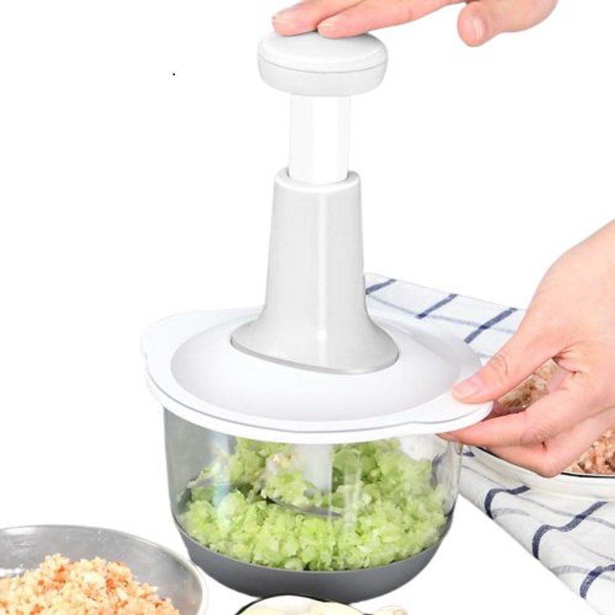 GENERICO - Picador Cortador Picatodo Manual De Verduras de 1500 ML